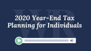 2020 Year-End Tax Planning for Individuals