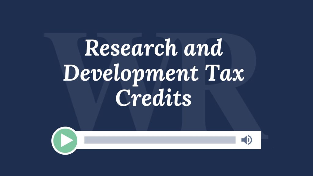 Research and Development Tax Credits